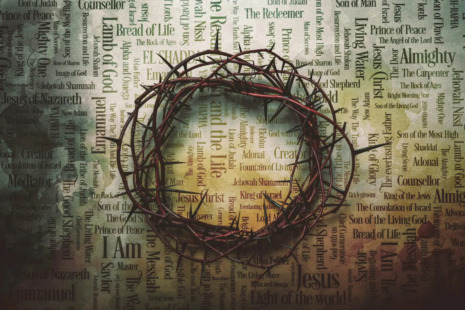 Crown of thorns over the names of God