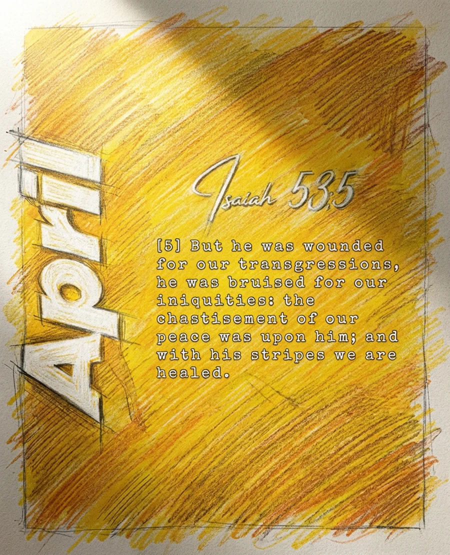 April chapter artwork, Isaiah 53:5