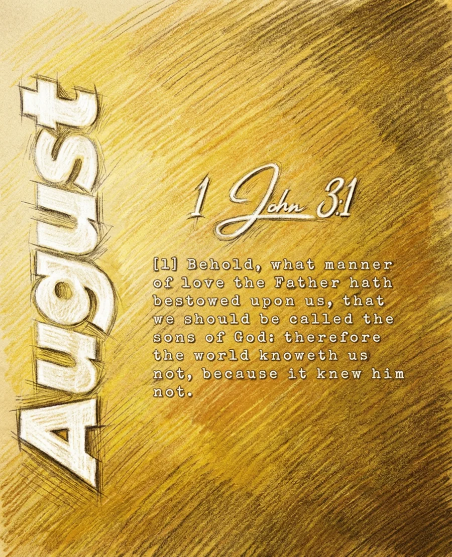 August chapter artwork, 1 John 3:1