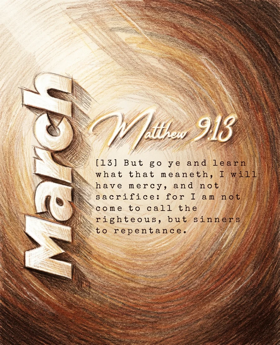 March chapter artwork, Matthew 9:13