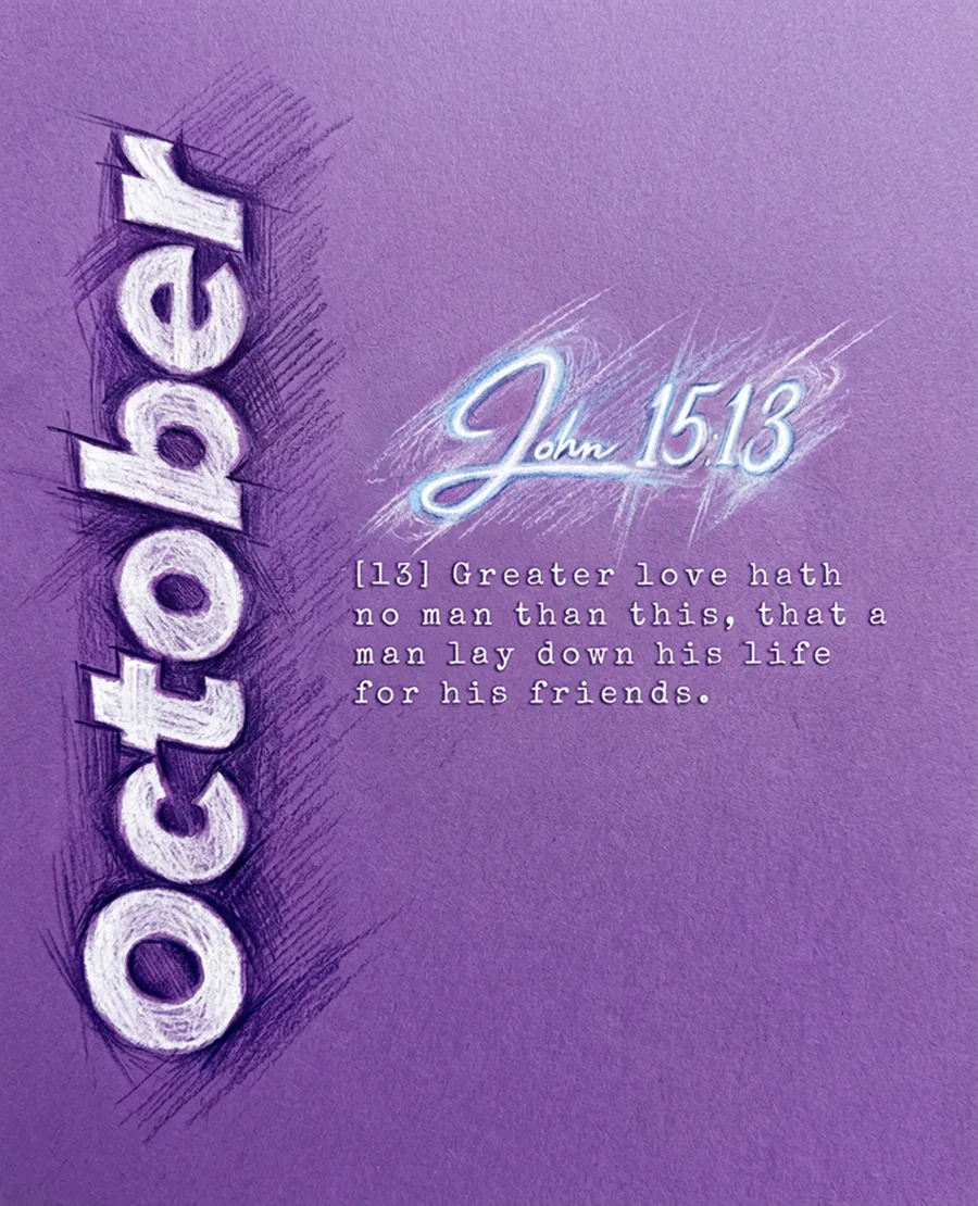 October chapter artwork, John 15:13
