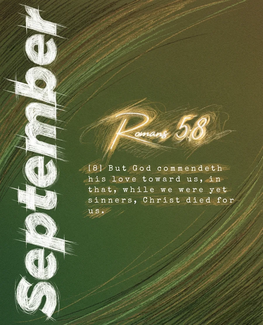 September chapter artwork, Romans 5:8
