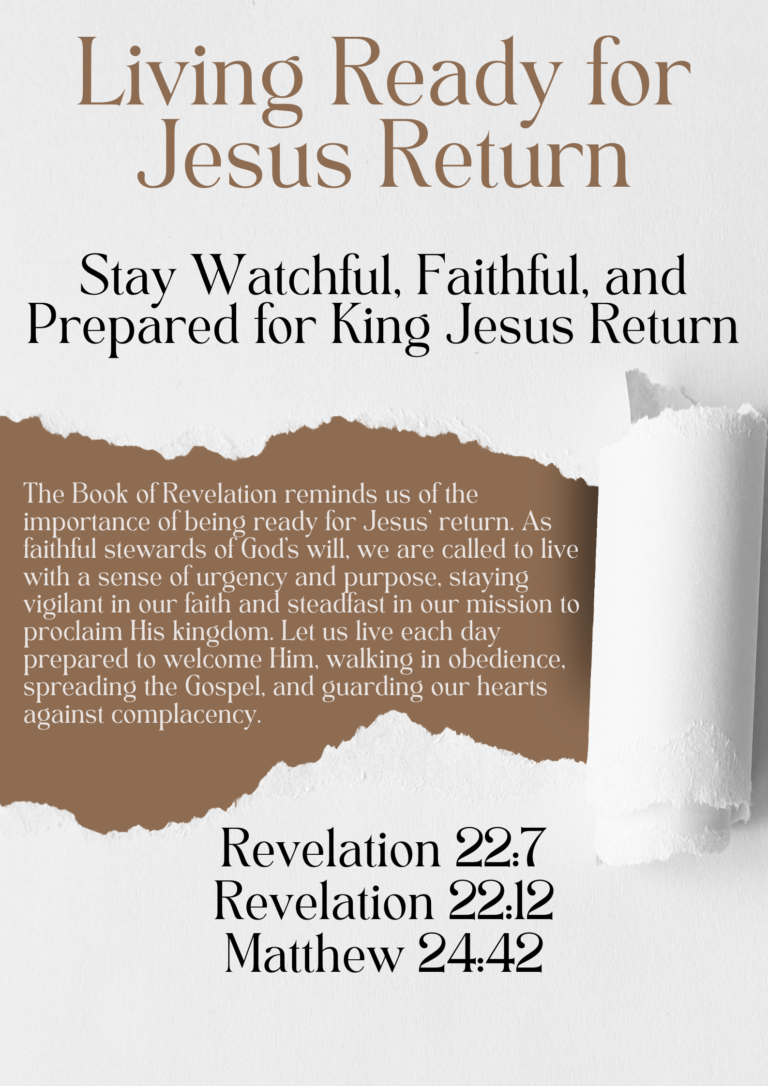 Living Ready for Jesus Return Stay Watchful, Faithful, and Prepared for King Jesus Return