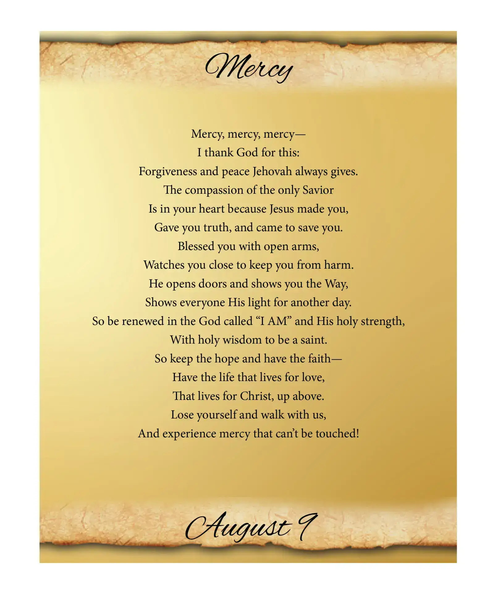 August poem from Where God’s Love Found Me poetry devotional